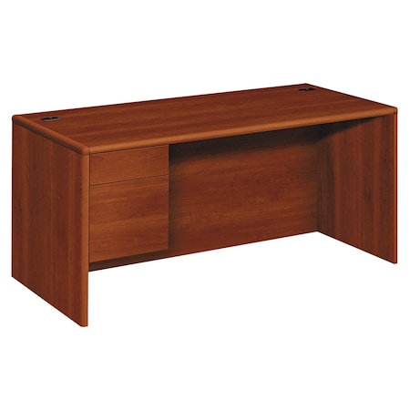 Hon Pedestal Desk Desk, 10700, L/P, 1Dw, 66W, Co, 30" D X 29-1/2" H, 66" W X Particle Board, Cognac HON10784LCO
